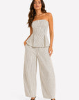 Stripe Pleated Top