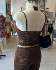 Natasha Capri Lace Set mannequin back view showing cami straps and lace texture