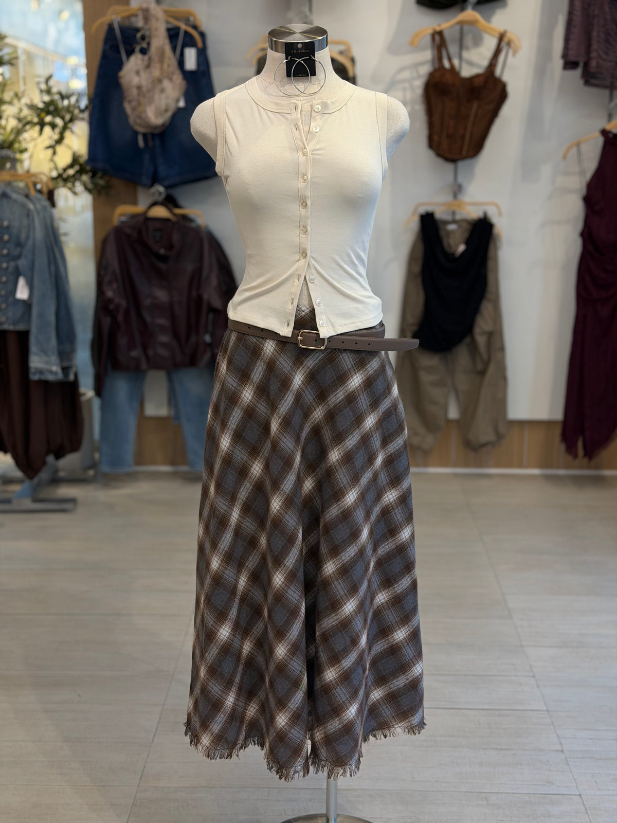 Plaid Maxi Skirt