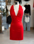 Scarlet Halter Lace Mini