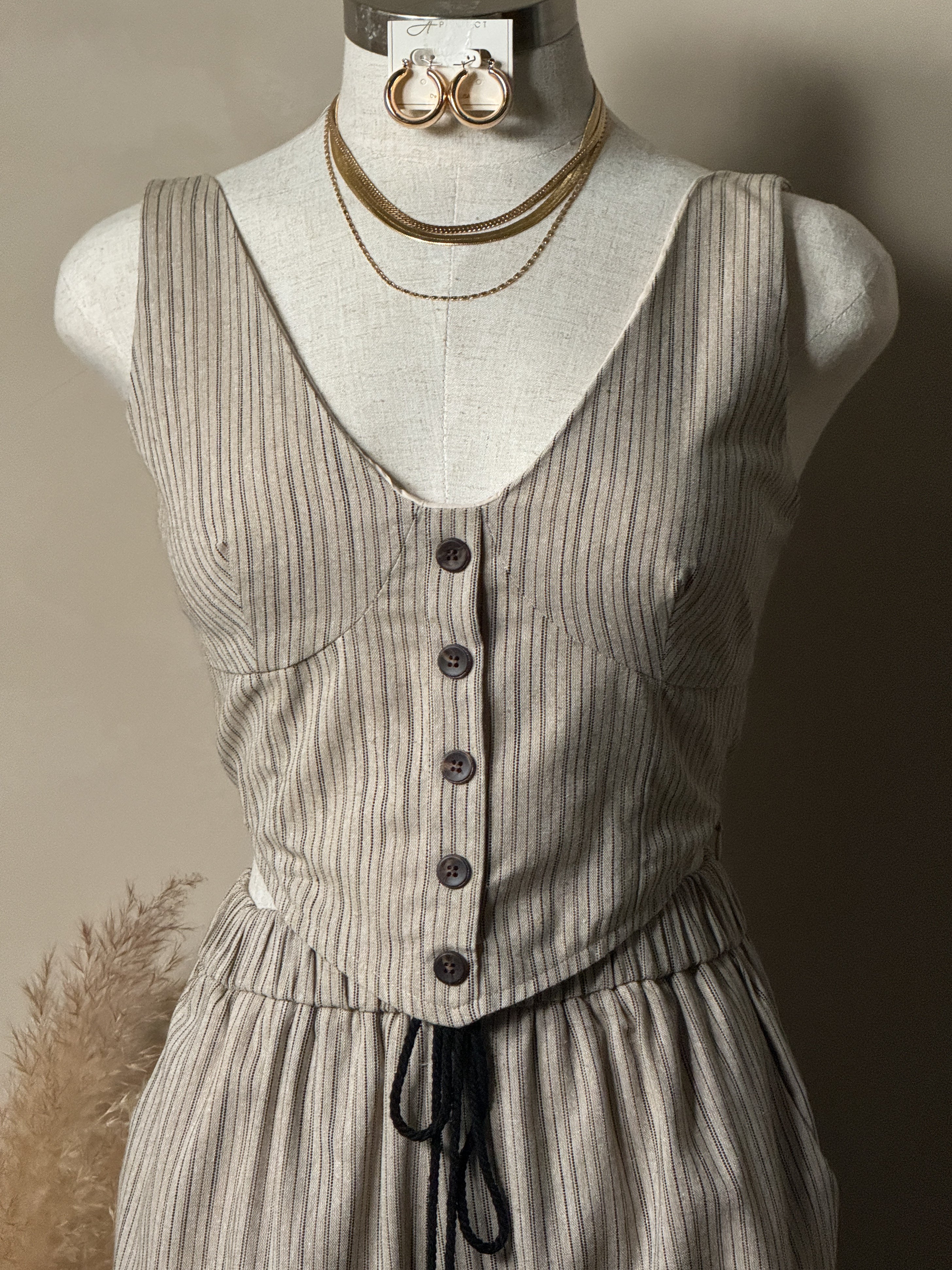 Selena Linen Vest Top