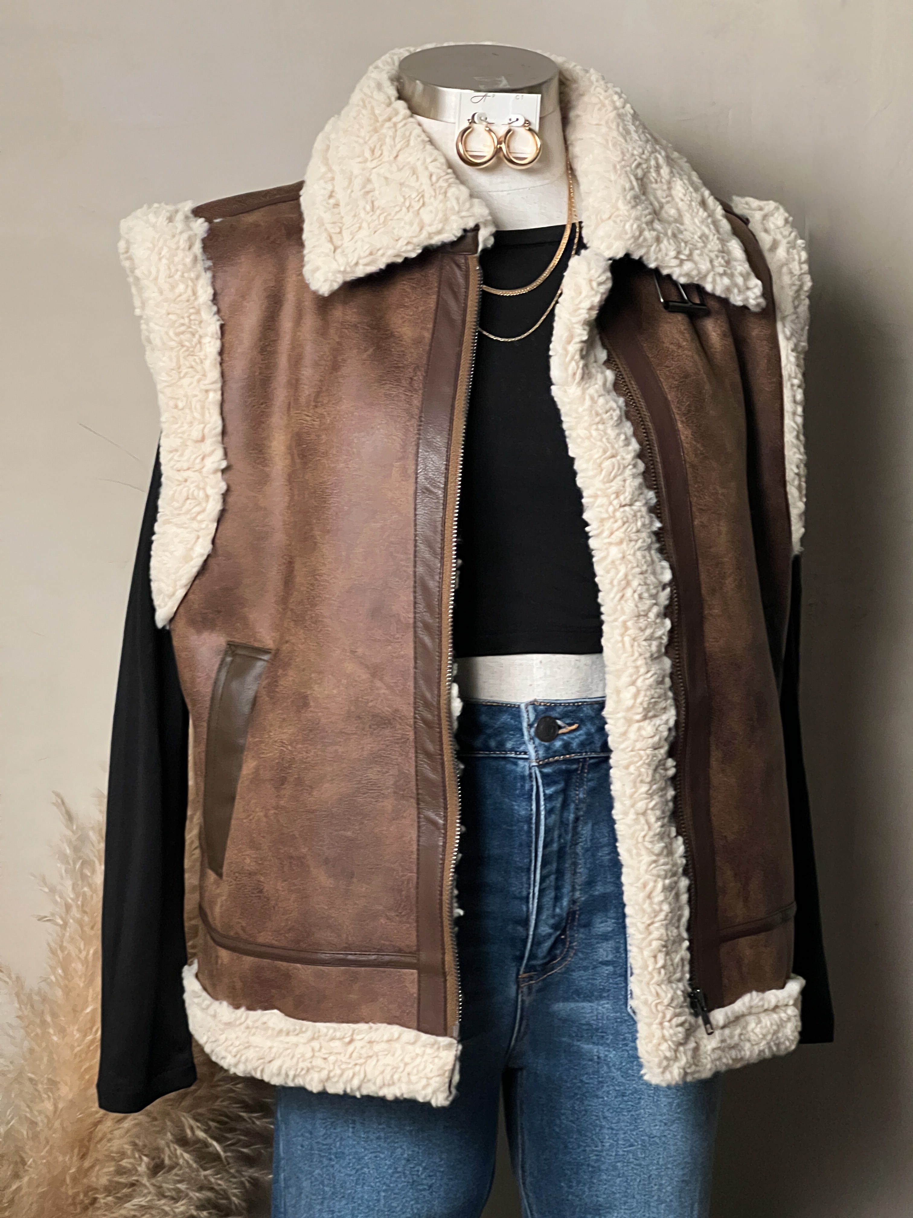 Heather Sherpa Vest