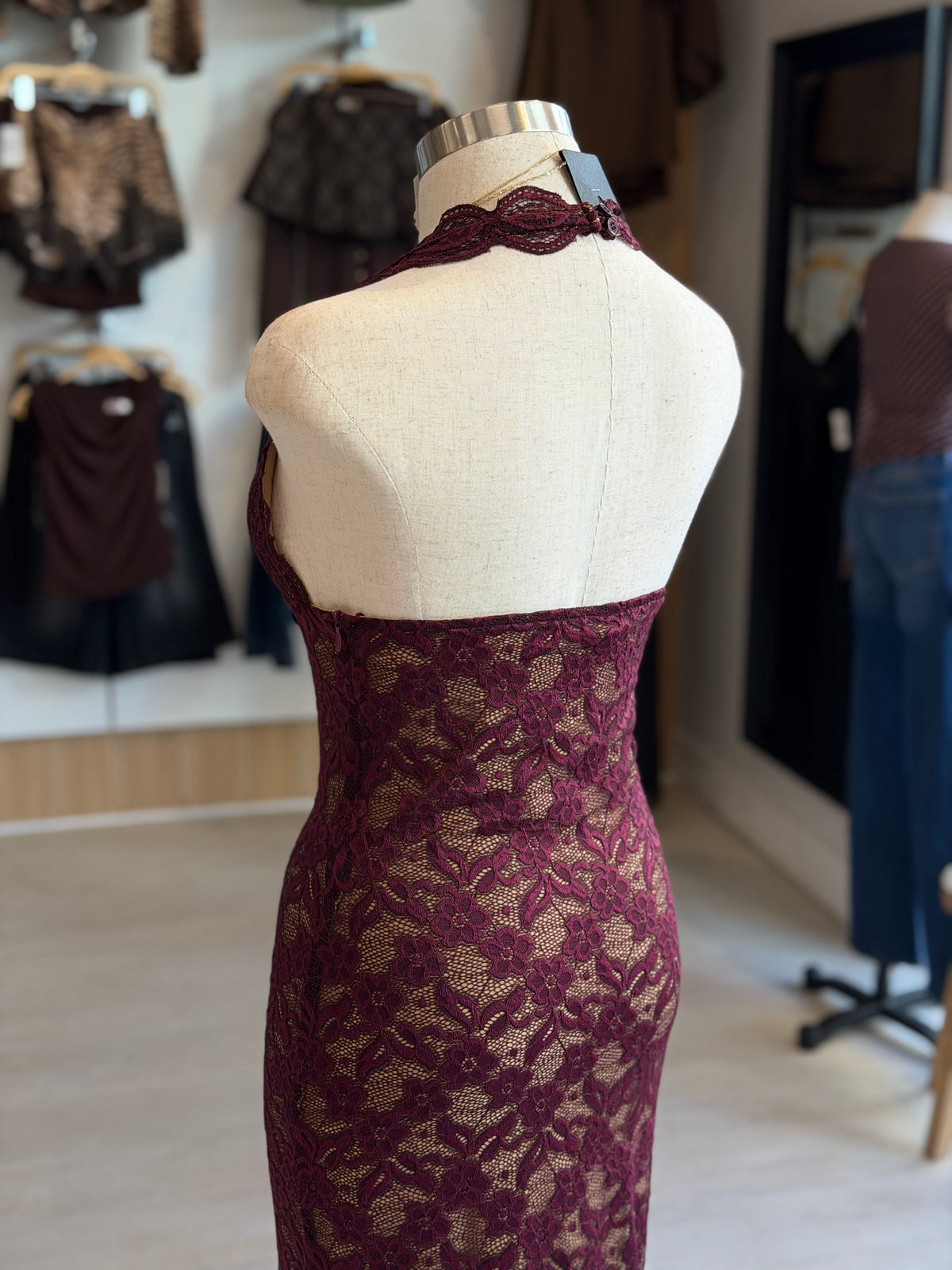 Eva Mesh Midi Dress