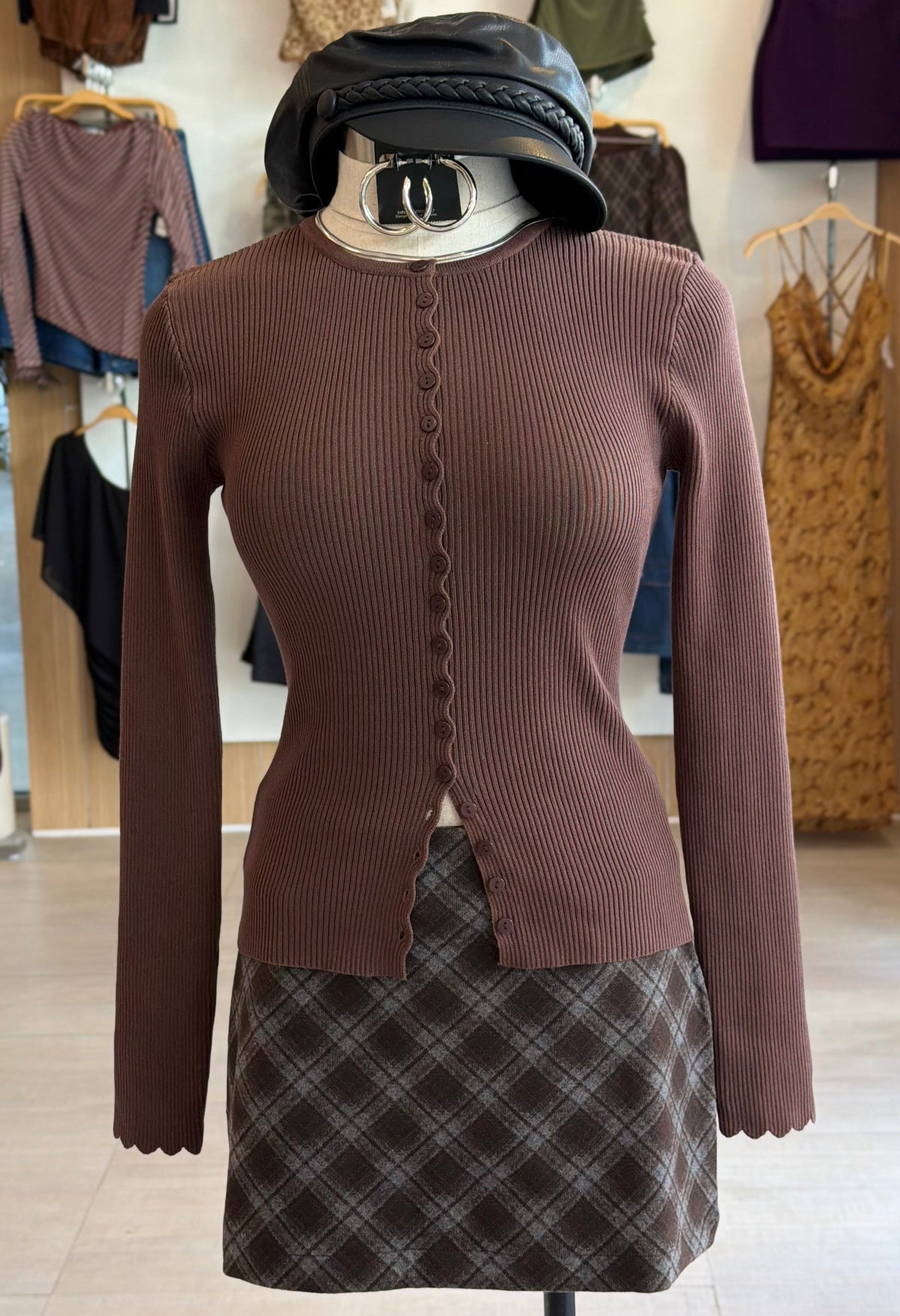 Amy Knit Button up Top