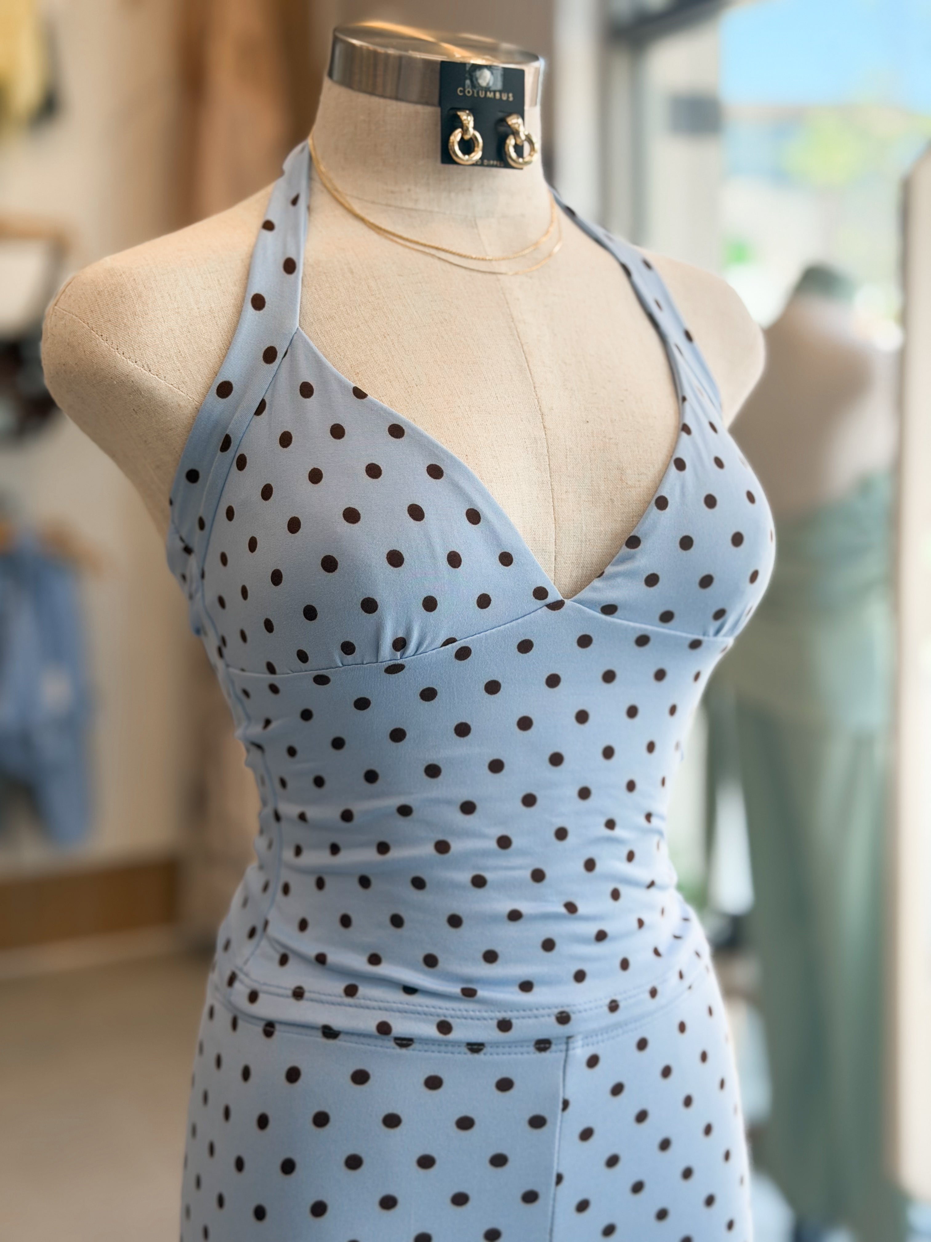 Crystal Polka Dot Crop Top