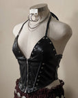 Estrella Studded Halter Top