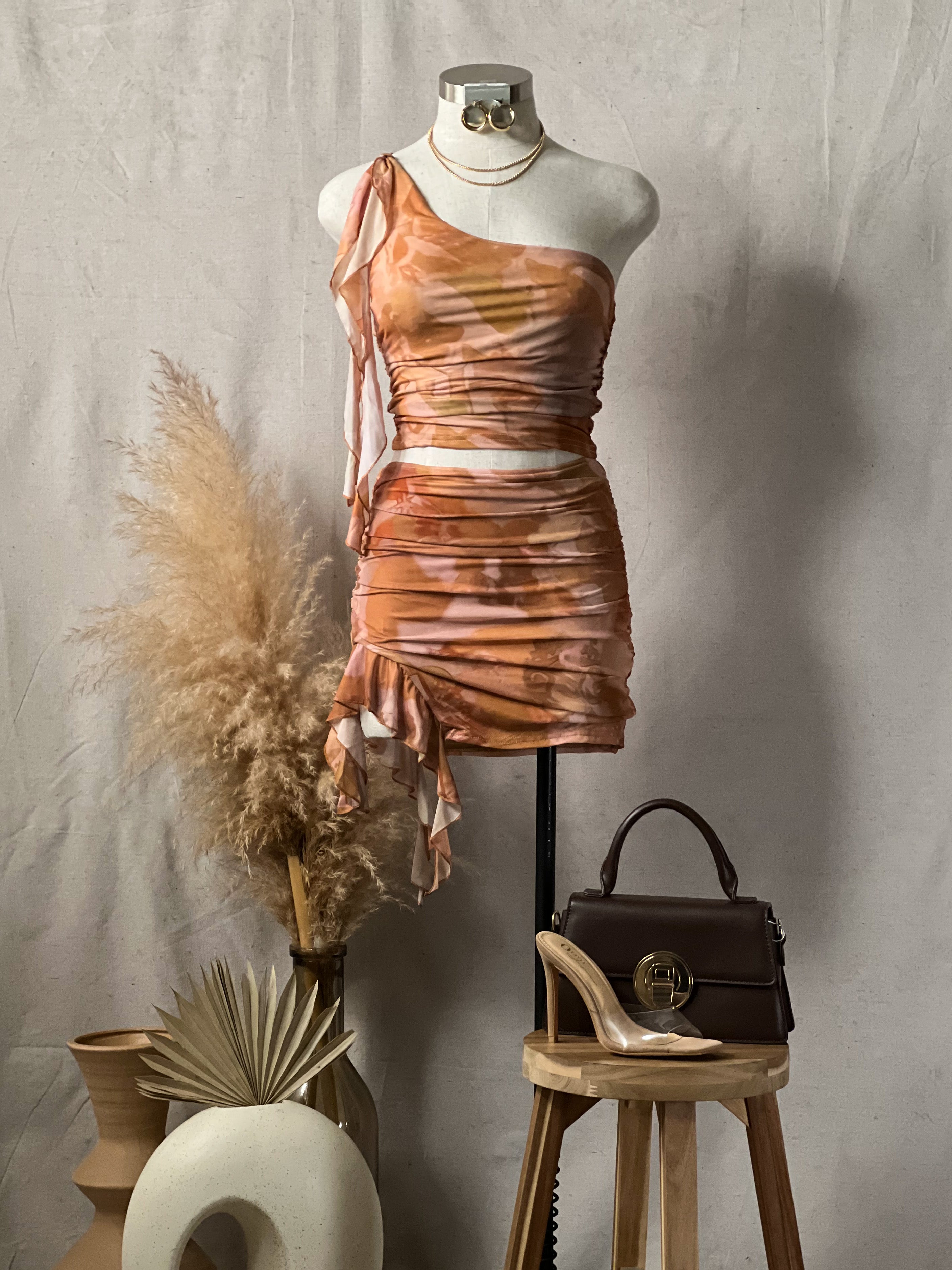 Amber Ruched Skirt Set