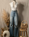 Avril Distressed Dad Jeans