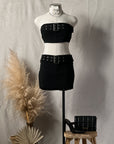 Remy Denim Buckle Skirt Set