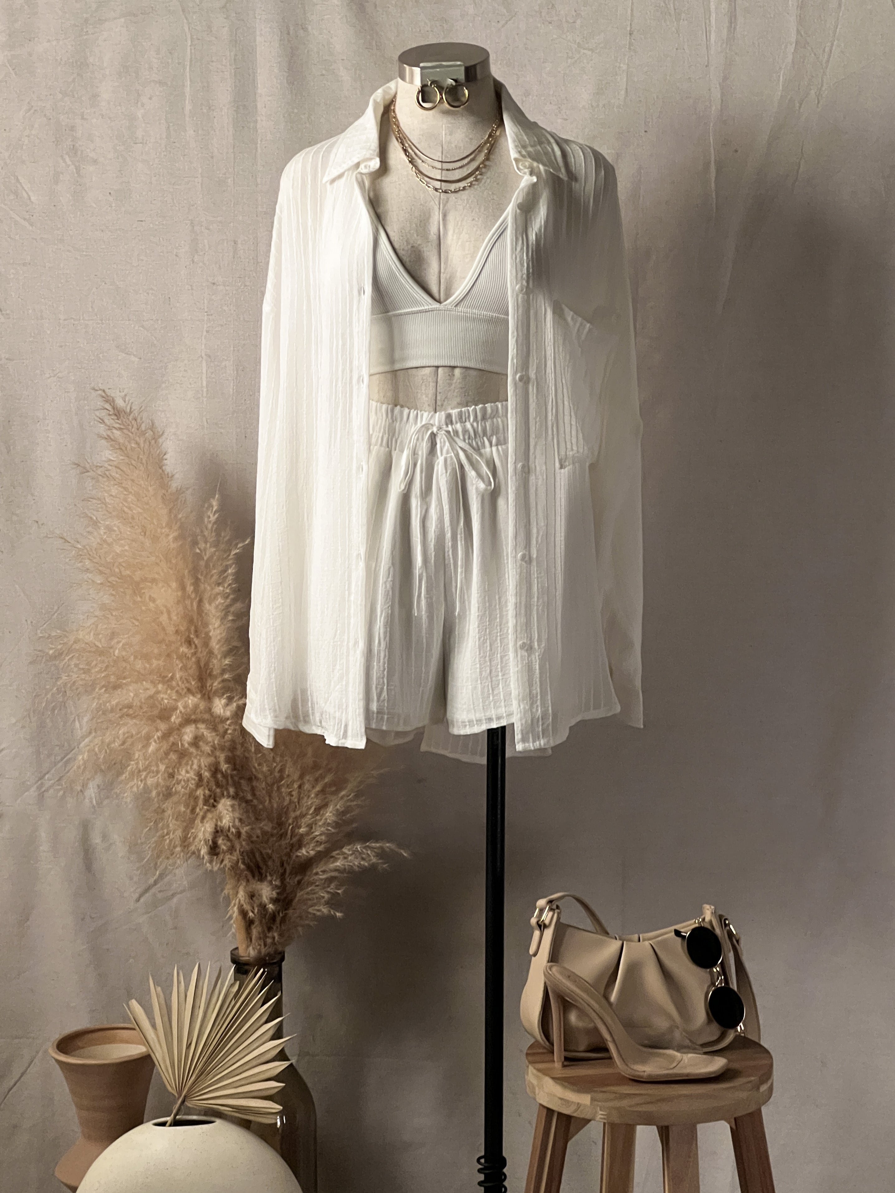 Cindy Striped Shorts Set