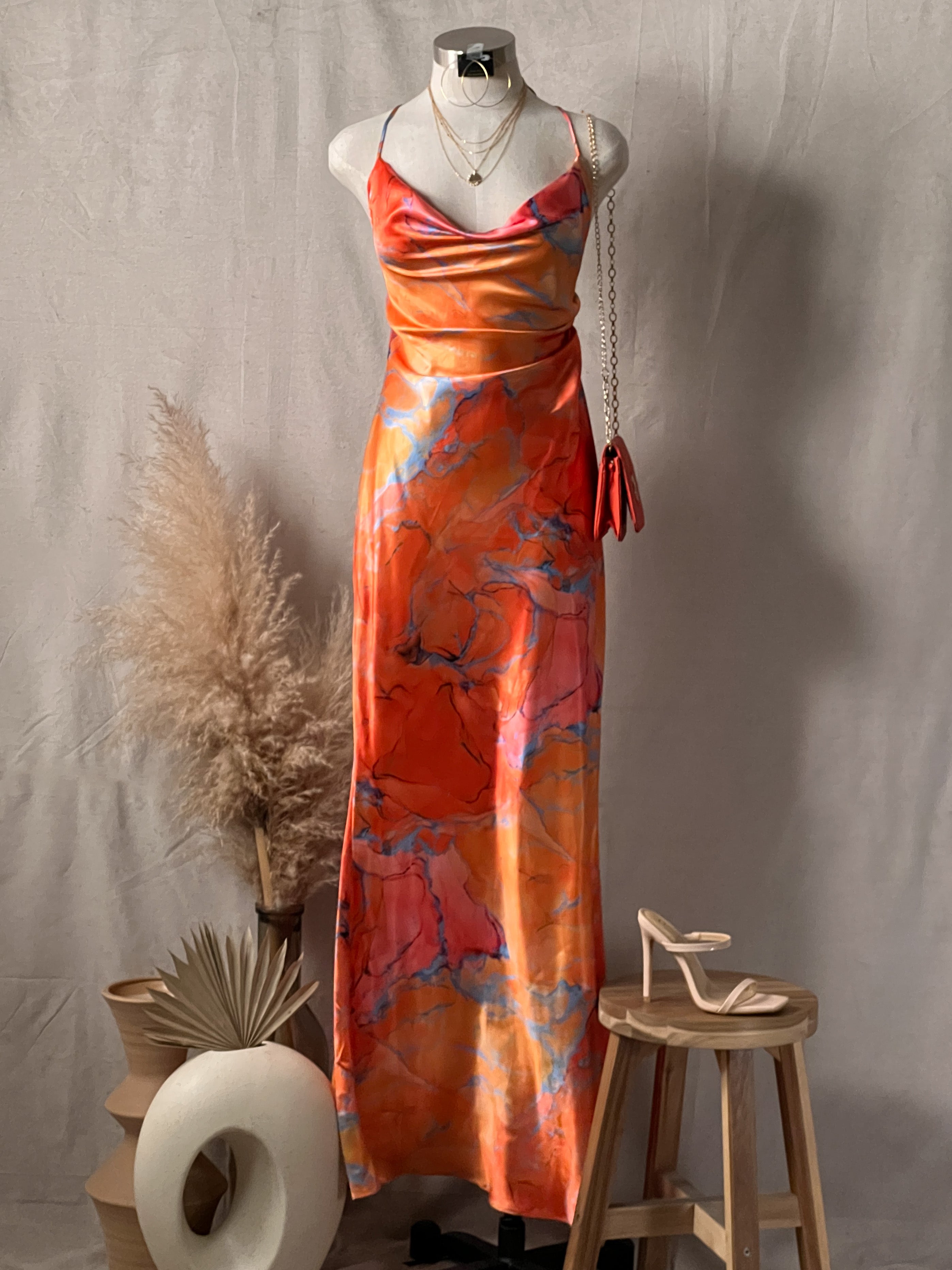 Lyla Satin Maxi Dress