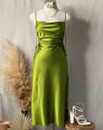 Rene Satin Midi Dress