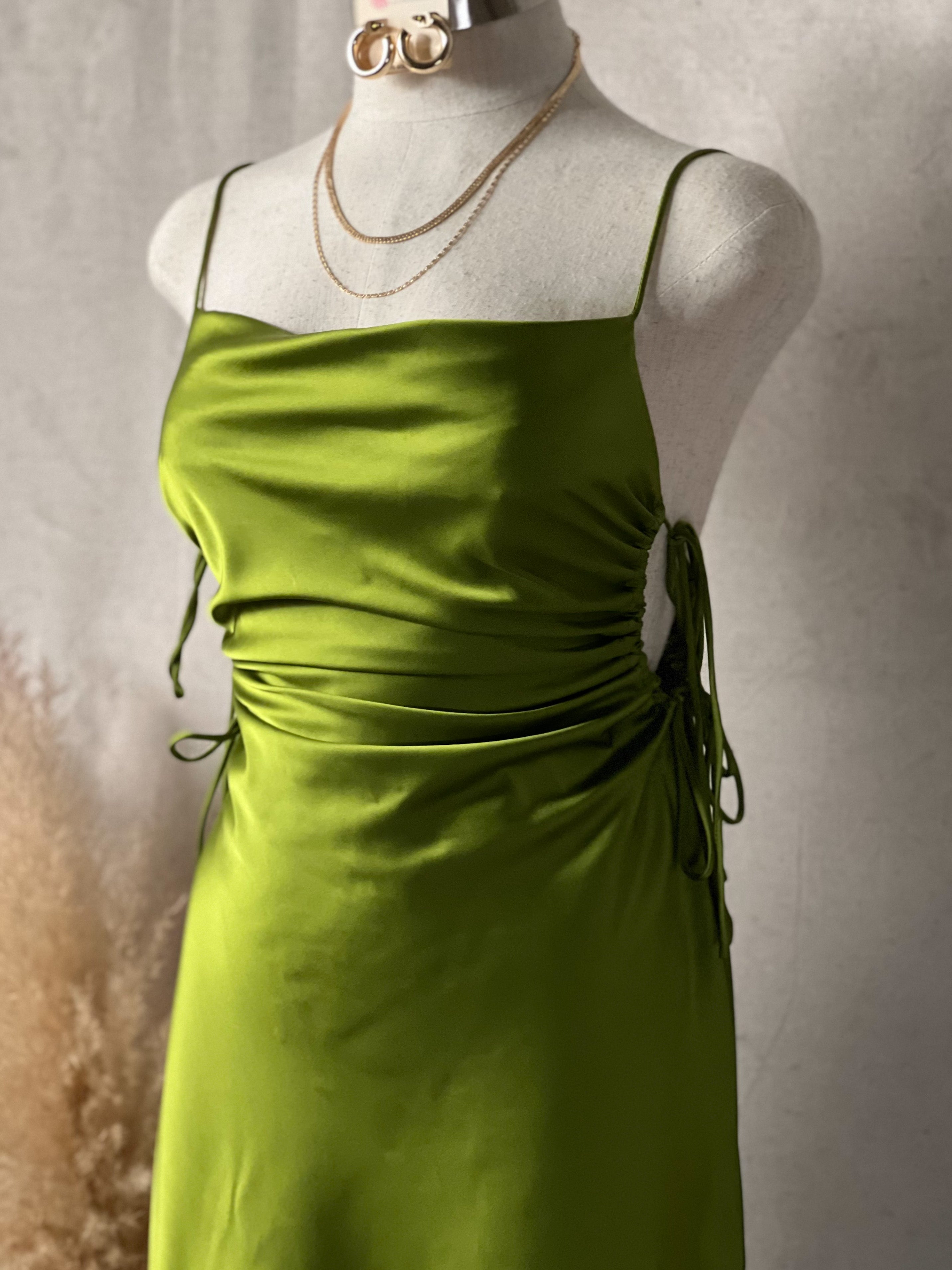 Rene Satin Midi Dress