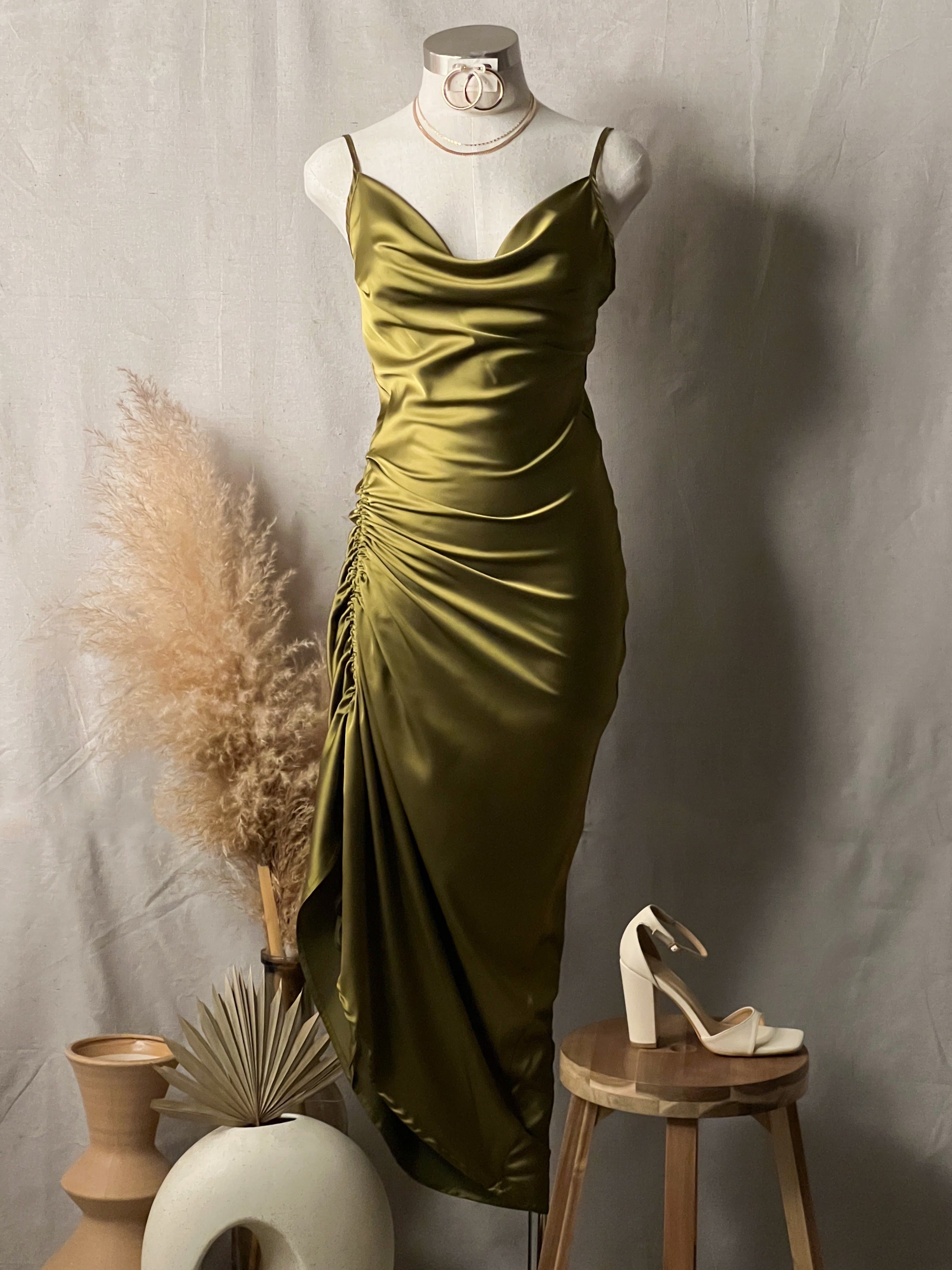 Esme Satin Midi Dress